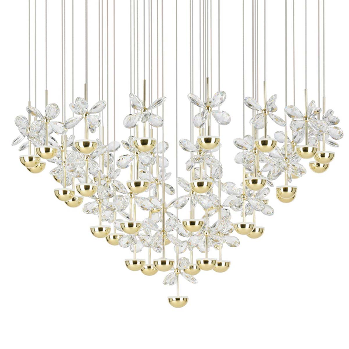 Pianopoli 3 Glass Flower Pendant with 43 LED Lights – JD Lighting