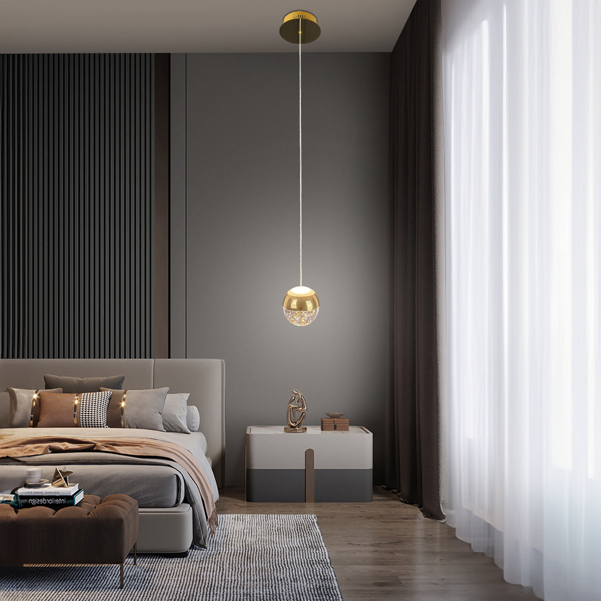 Messina Single LED Ball Pendant Light