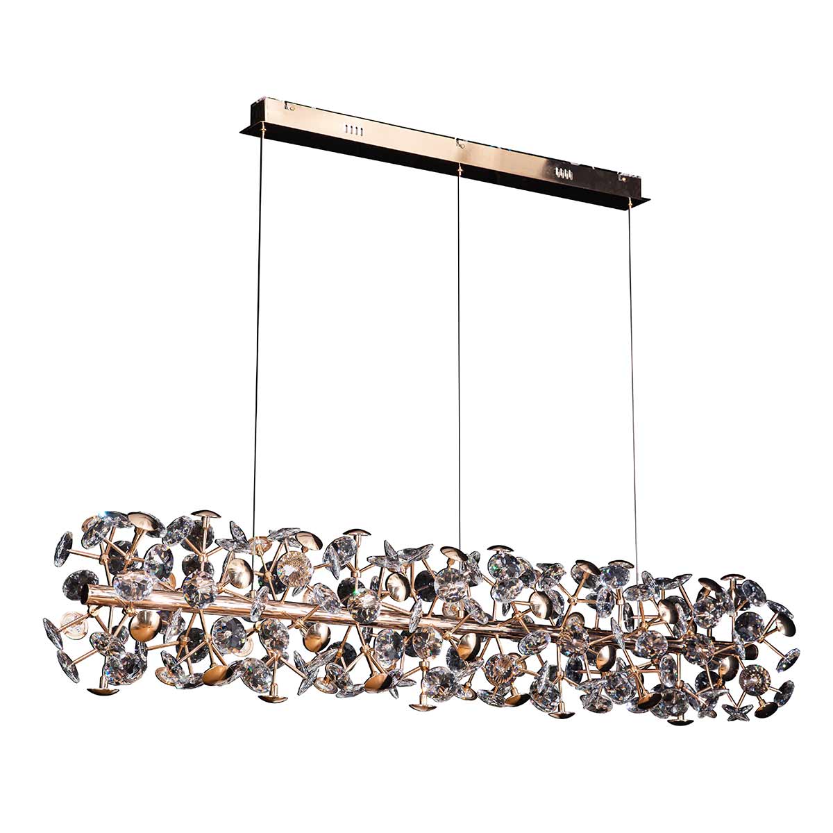 Astrid Crystal Floral Linear Pendant Light - 900mm