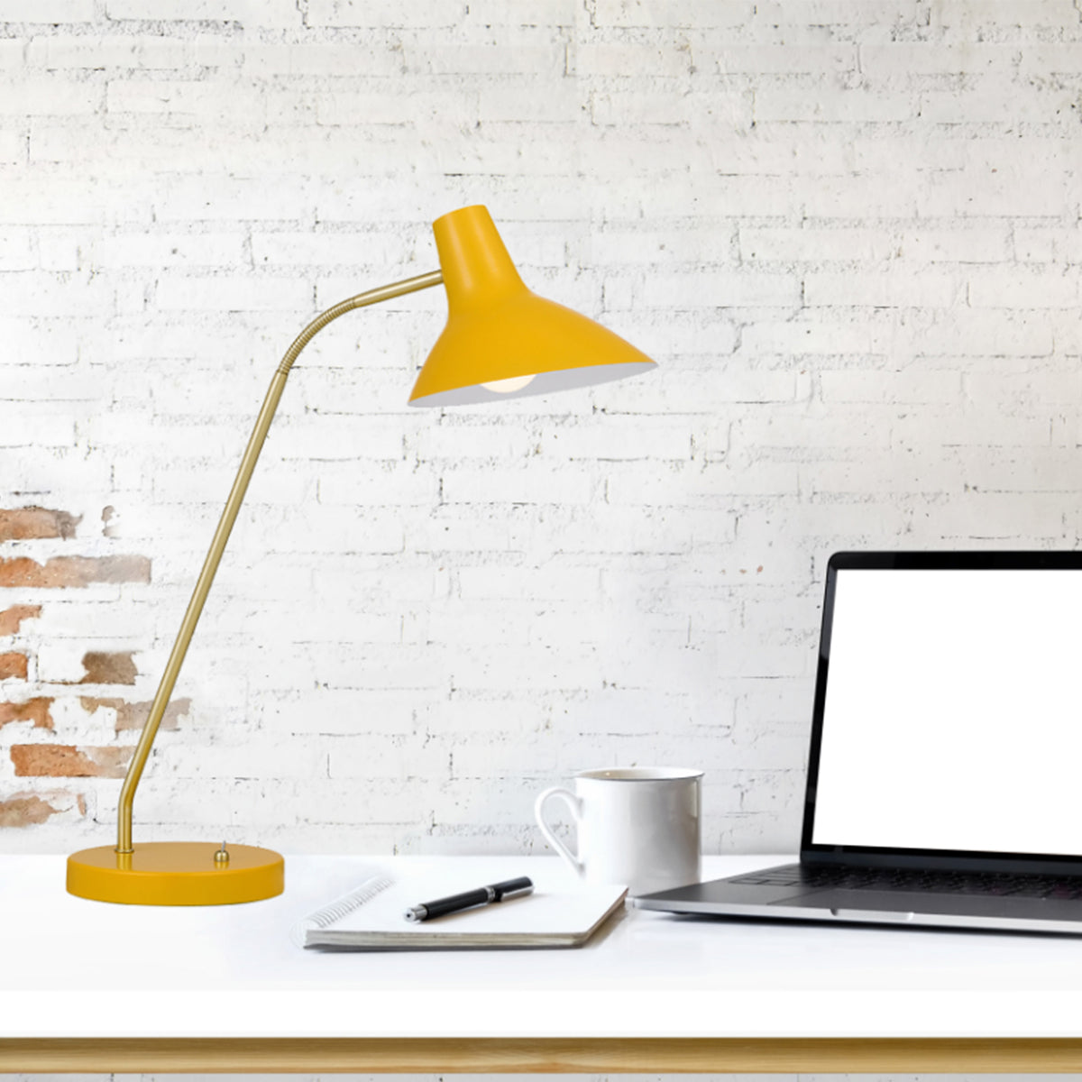 Farbon Desk Lamp Adjustable Brass Arm Metal Design