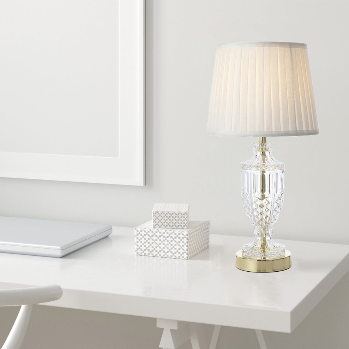 Debden Table Lamp with Pleated Fabric Shade