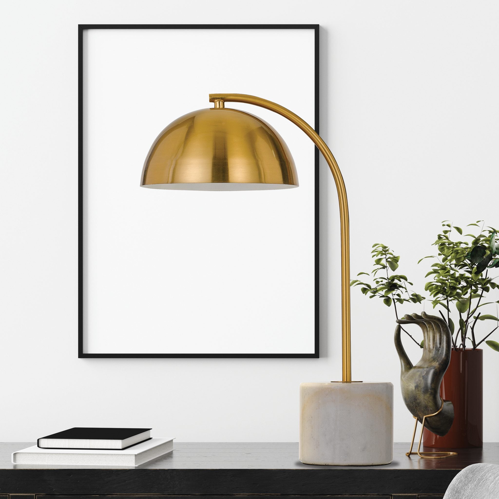 Ortez Table Lamp with Marble Base Vintage Style