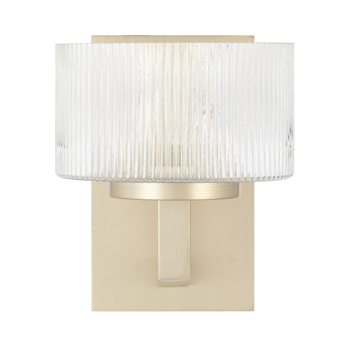 Moreno Iron & Ribbed Glass Round Wall Light