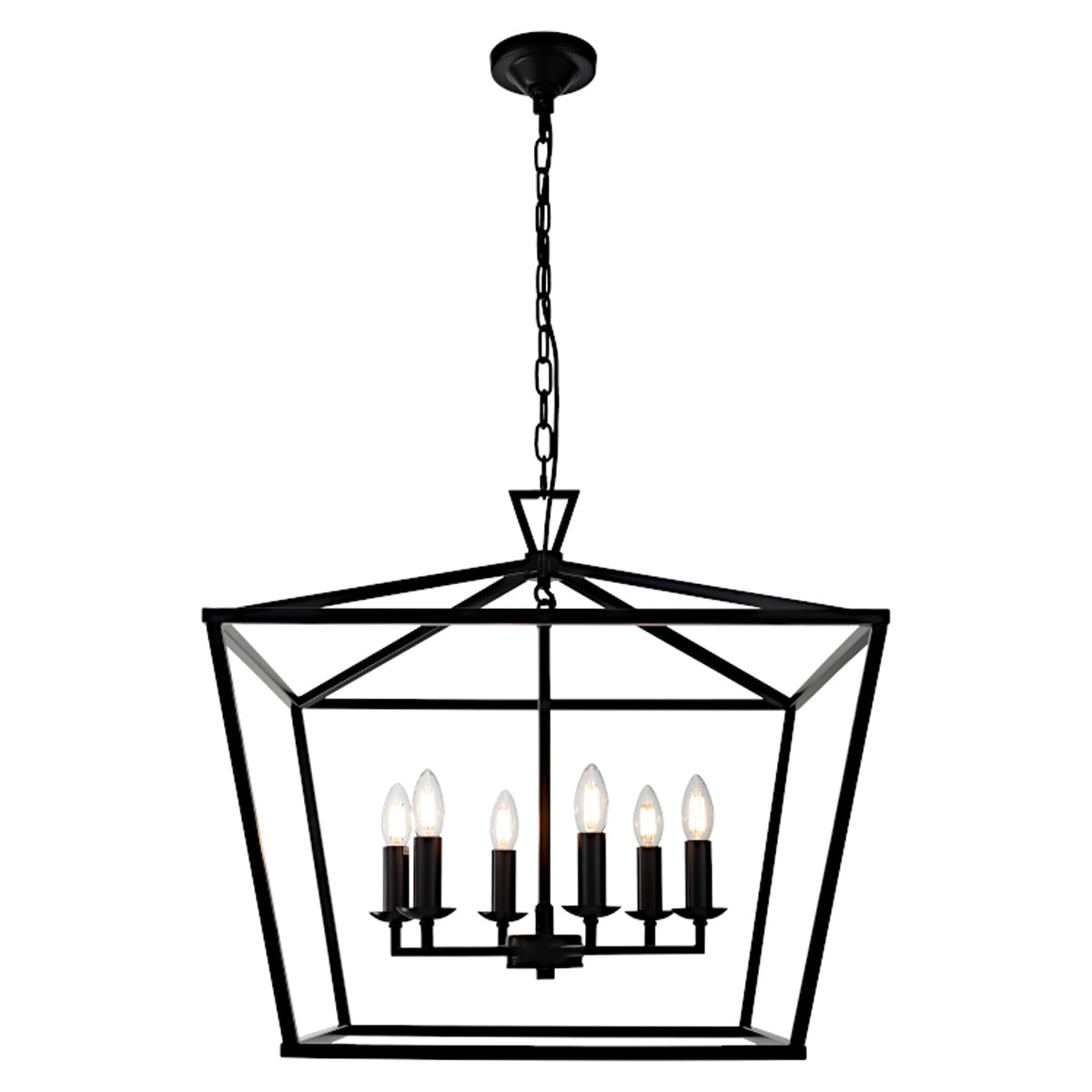 Perigan 6 Light Candle Pendant with Chain Suspension