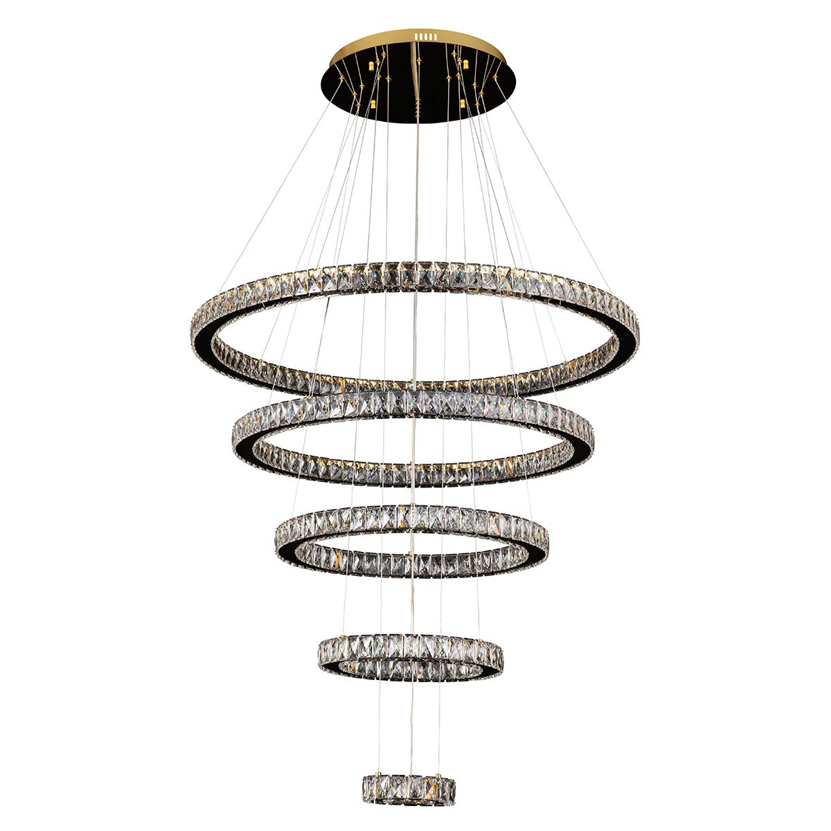 Jazmina Crystal 5 Ring LED Pendant Light - 1200mm