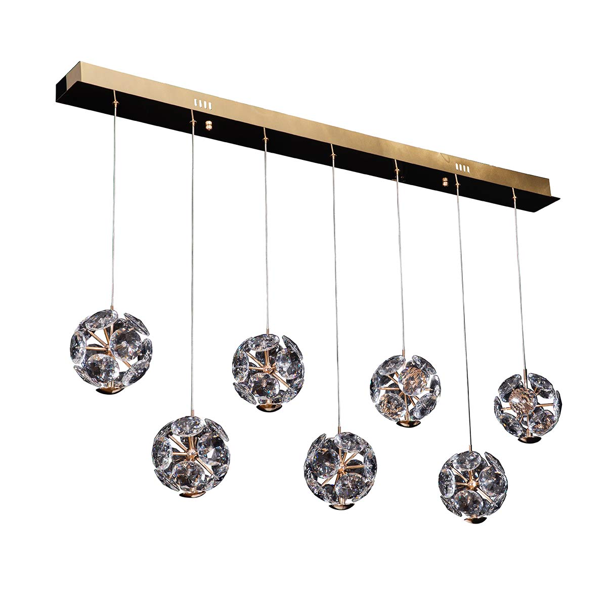 Astrid Crystal Floral Ball Linear Pendant Light - 1200mm