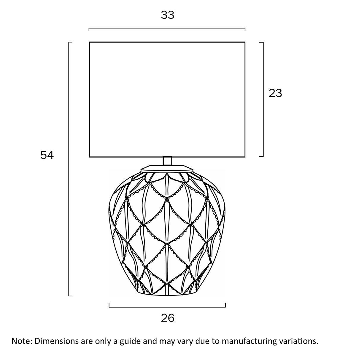 Diaz Table Lamp with Unique Ceramic Base
