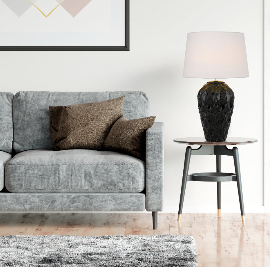 Madrid Table Lamp with Ceramic Base and Fabric Shade