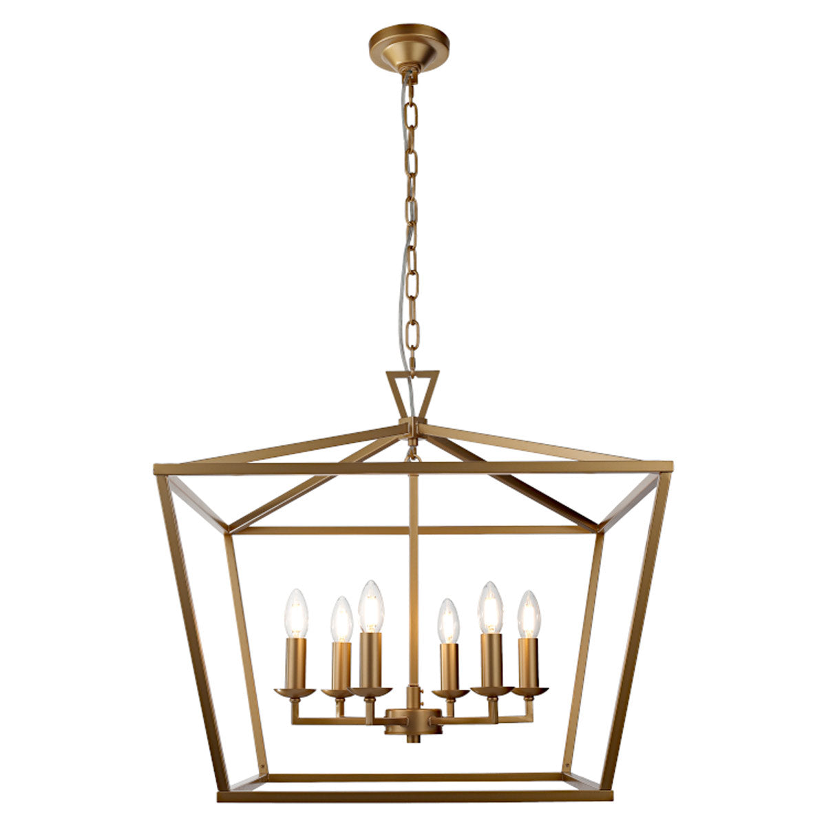 Perigan 6 Light Candle Pendant with Chain Suspension