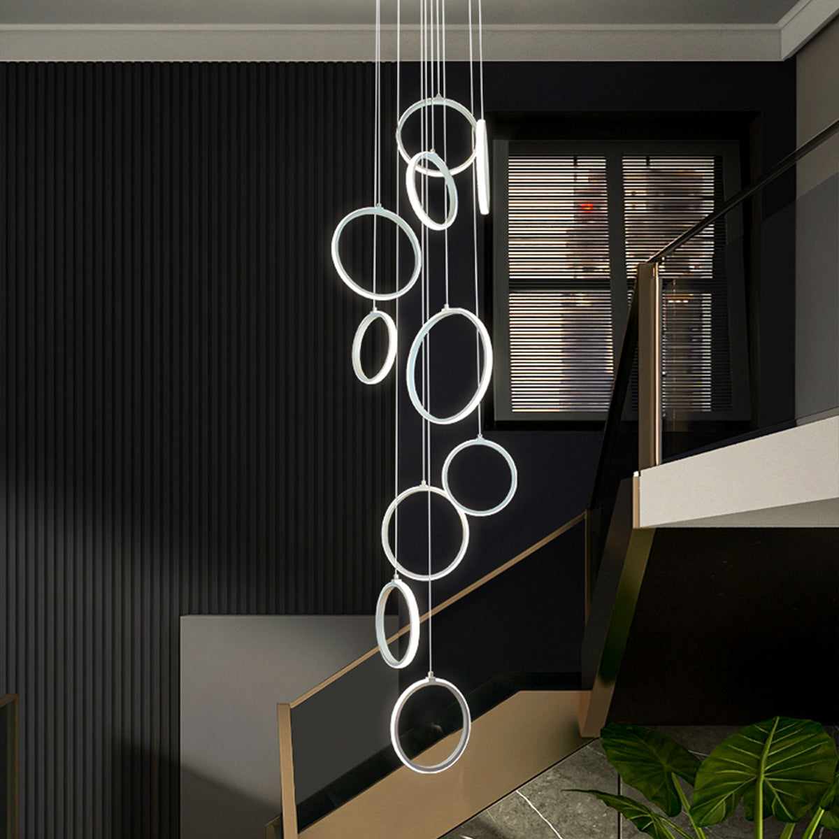 Bolla 10 Ring LED Pendant Light