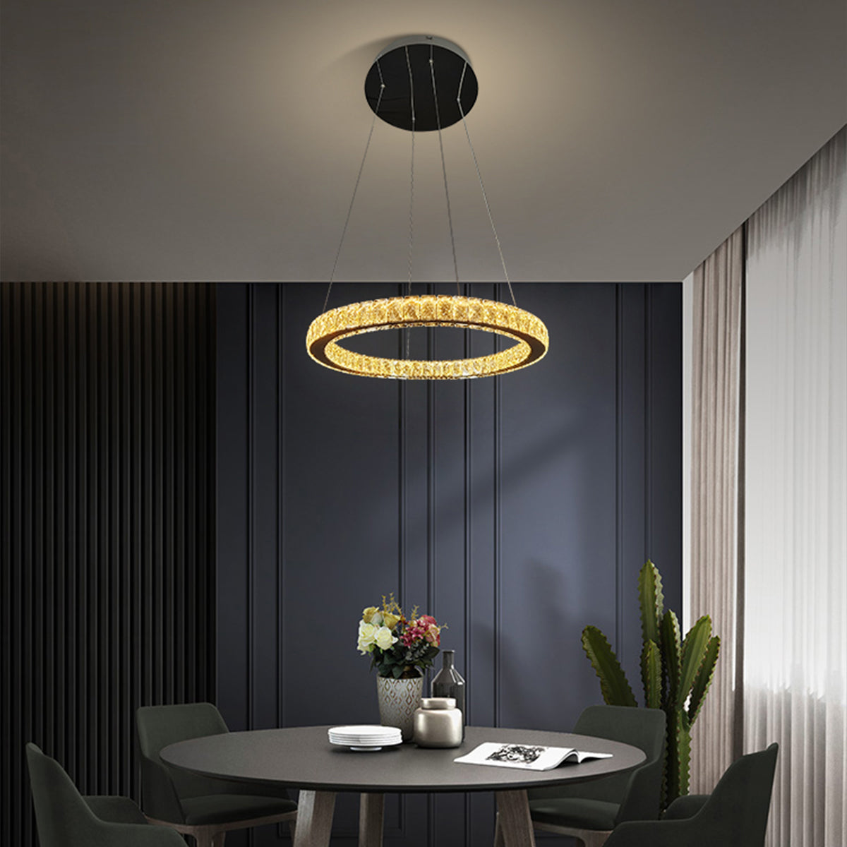 Rozanno 1 Ring Pendant - Chrome - Tri-Colour -Chrome