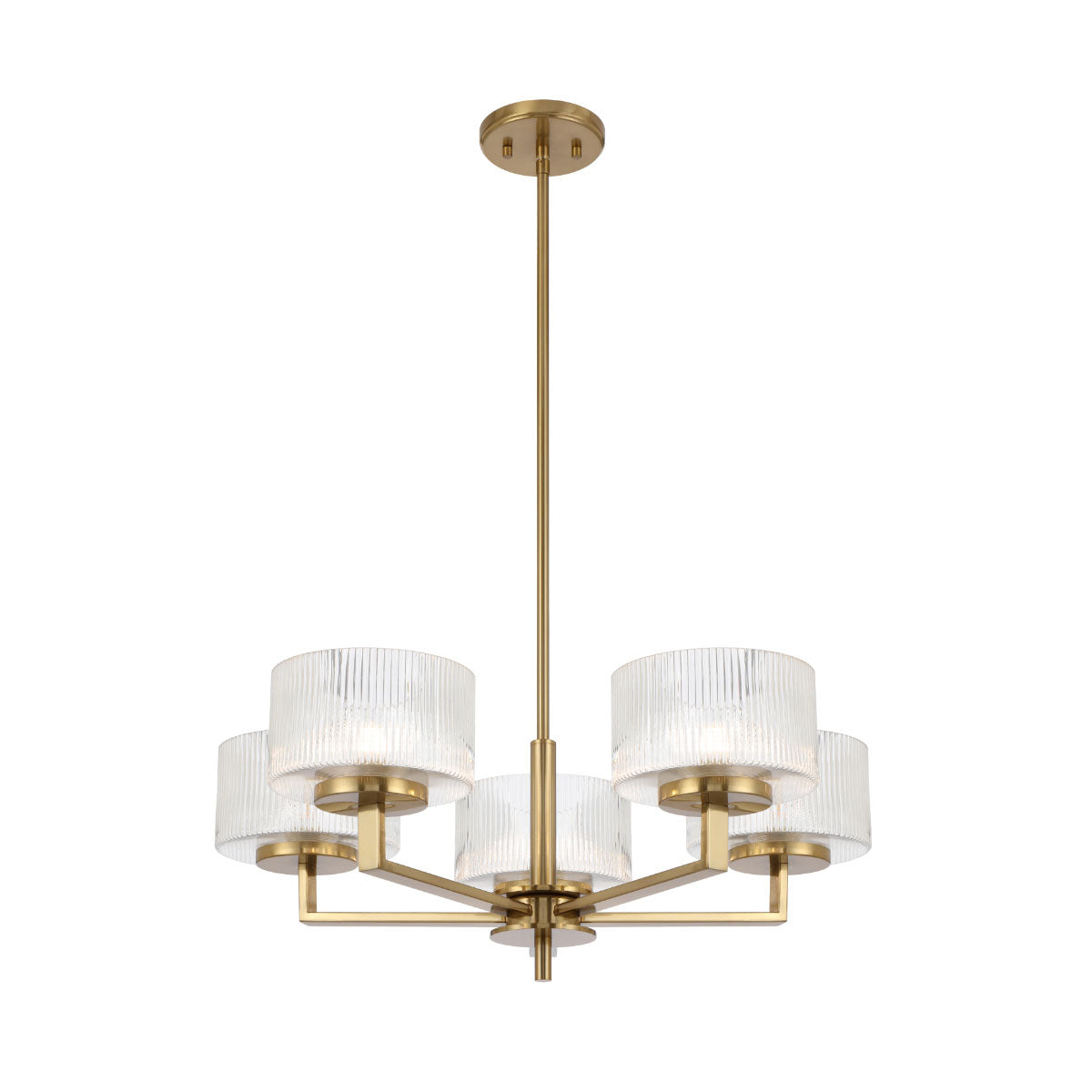 Moreno 5-Light Pendant Light €“ Ribbed Glass and Iron