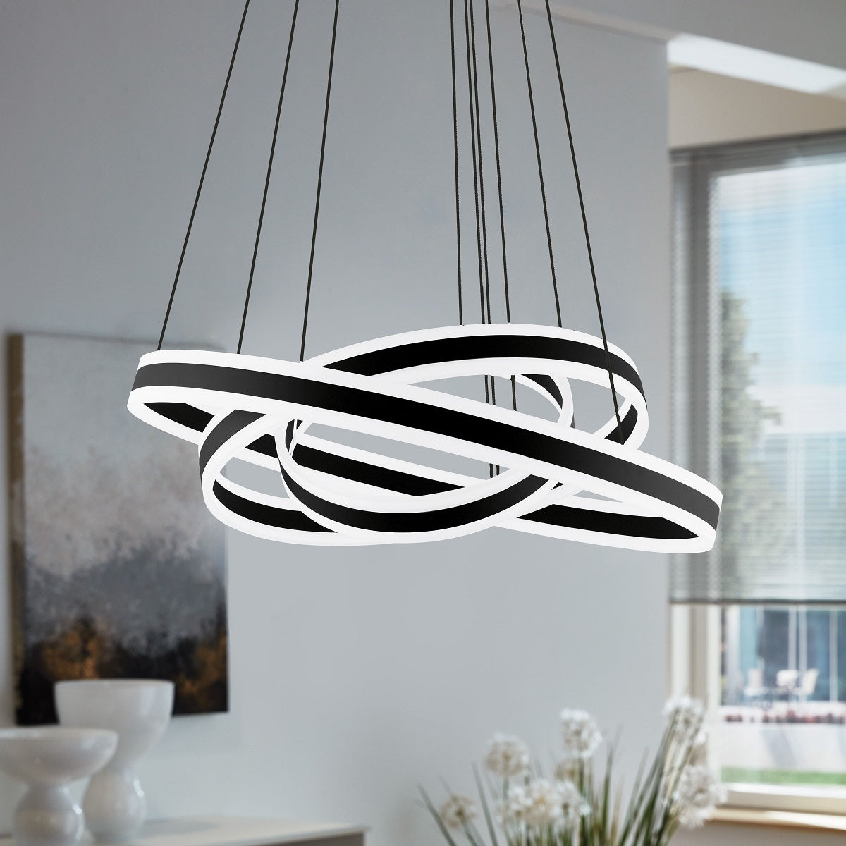Tonarella 177W 3 Ring LED Pendant Light with Adjustable Height