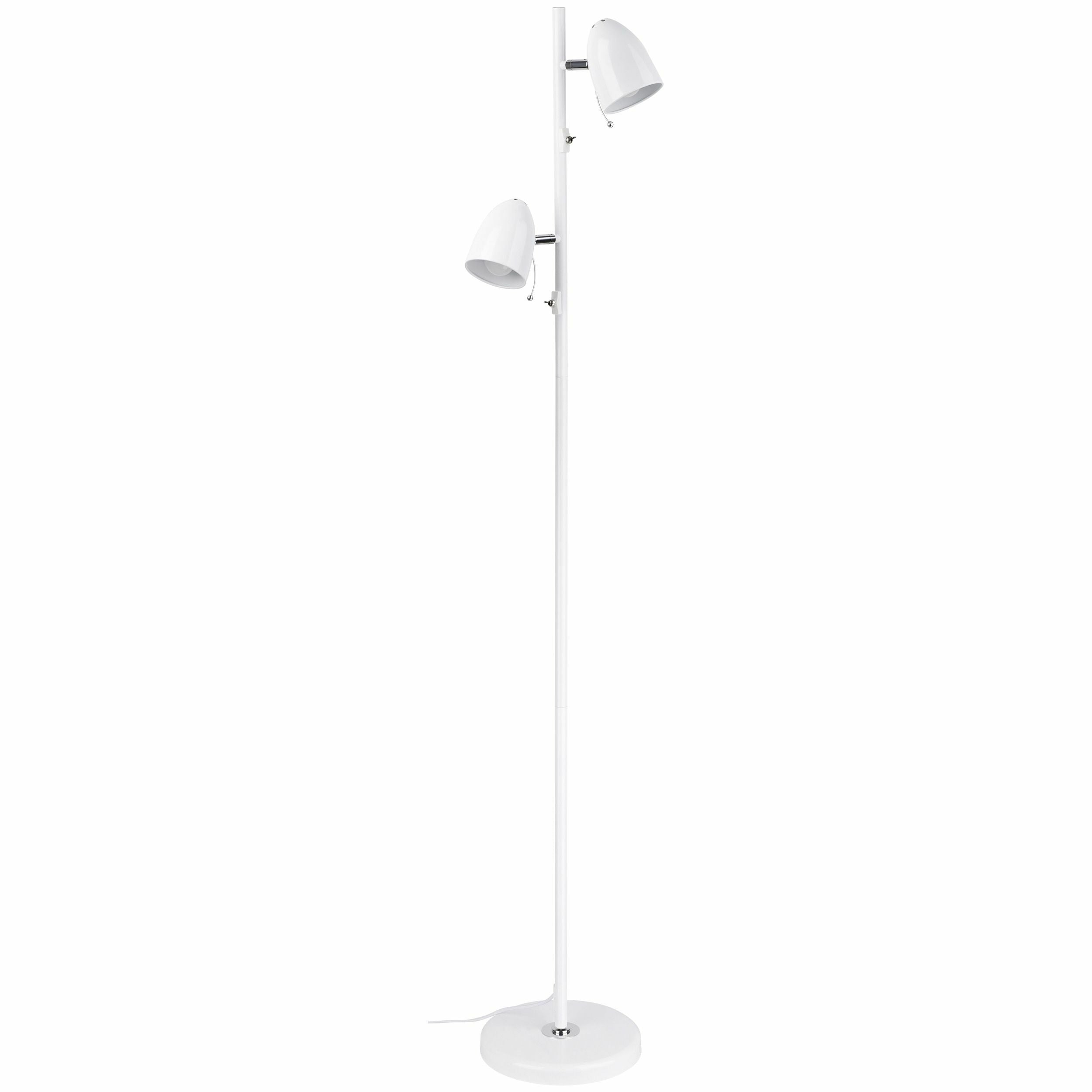 Lara Adjustable Twin Head Floor Lamp with Directional Lighting