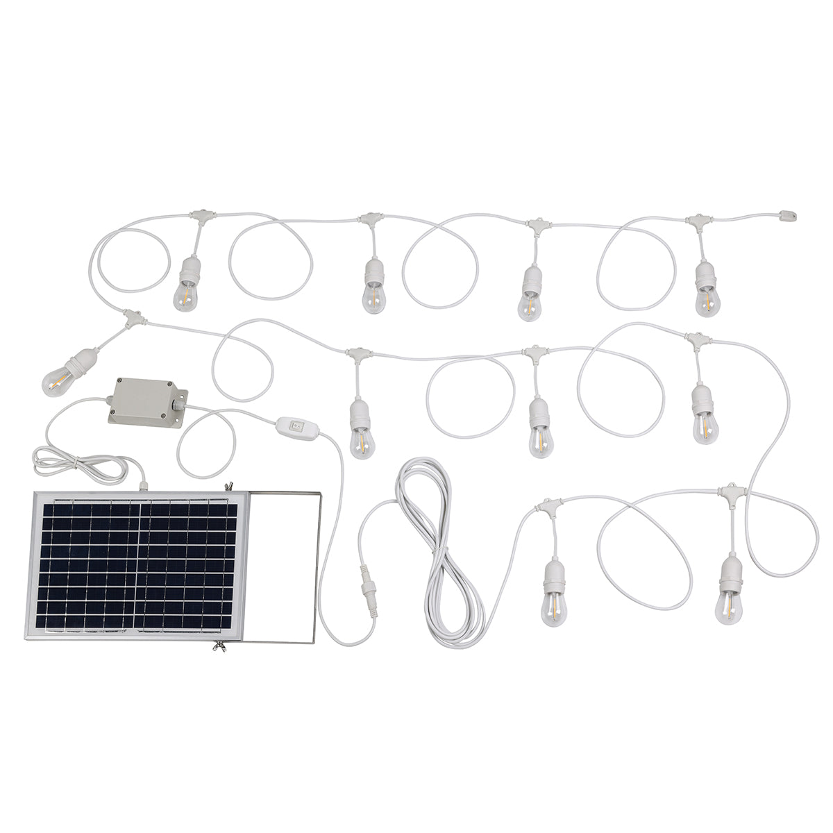 10LT 12V IP65 Hanging LED Solar Festoon Kit 13m
