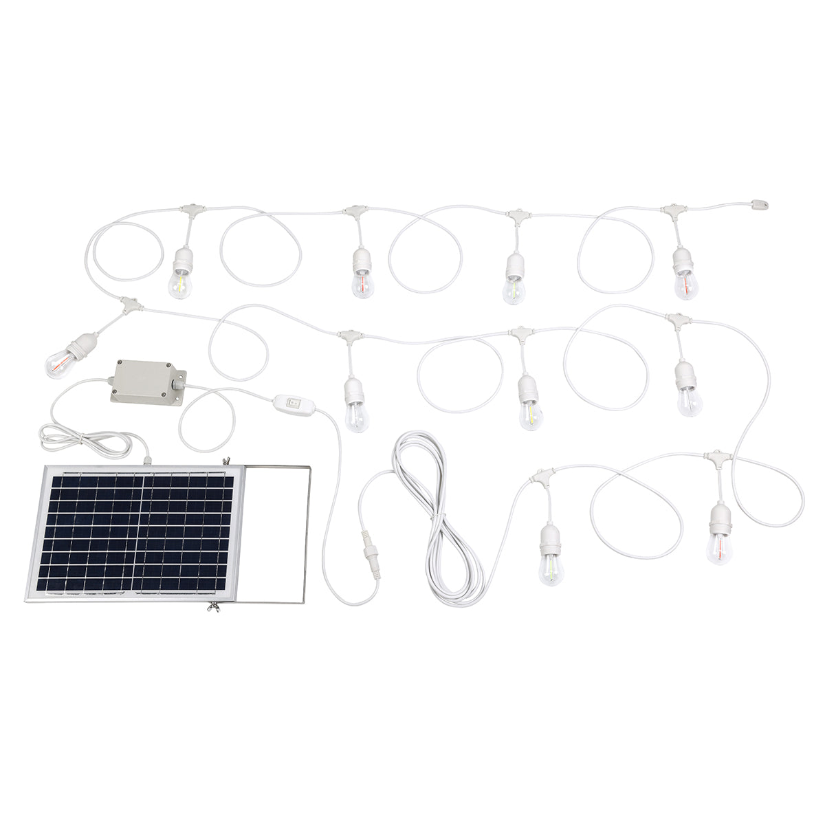 10LT 12V IP65 Hanging LED Solar Festoon Kit 13m