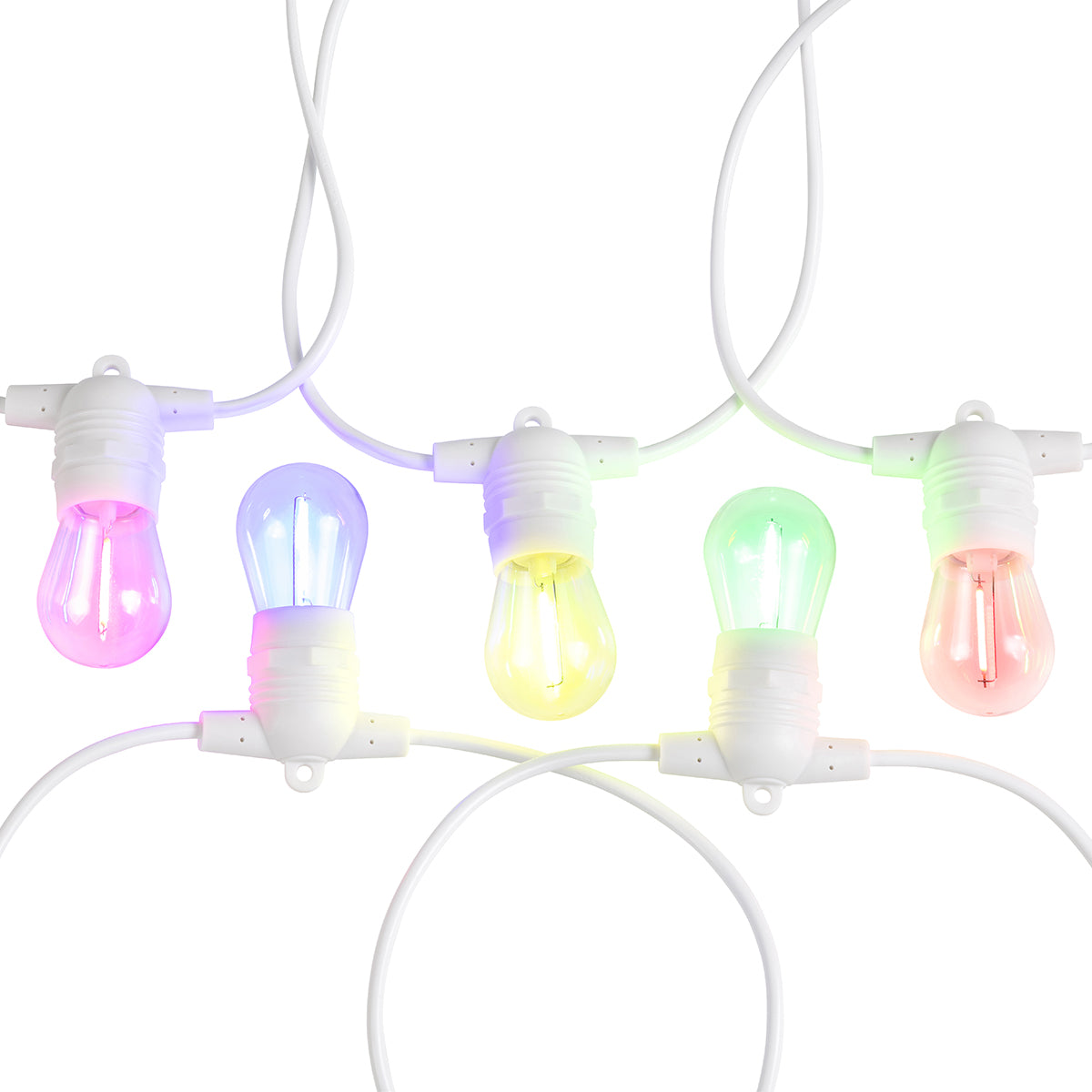 10LT 12V IP65 Fixed LED Solar Festoon Kit 13m