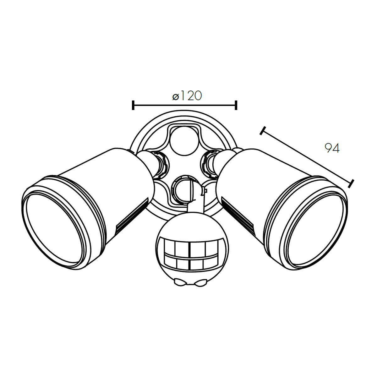 Hunter Trio Outdoor LED Spotlight with Motion Sensor