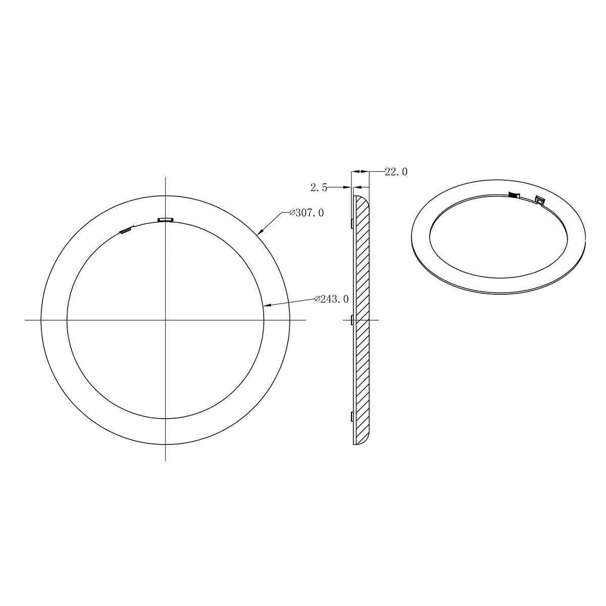 20W LED Tri Colour Conversion Kit for Fluorescent Oyster Lights