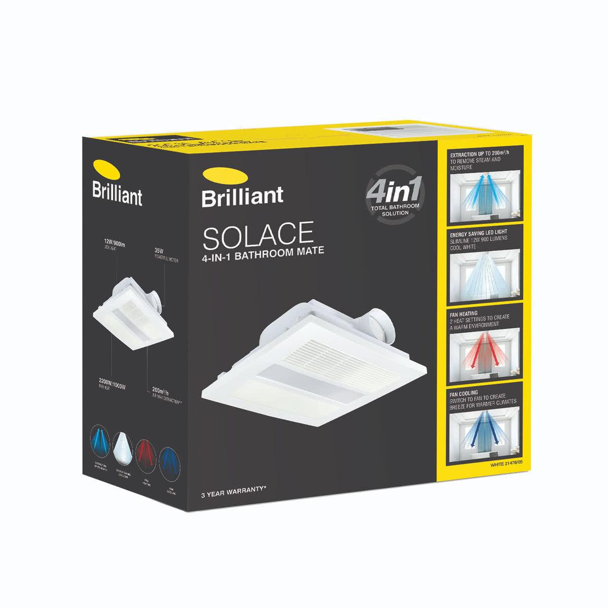 Solace 4-in-1 Bathroom Heat, Light & Exhaust Fan