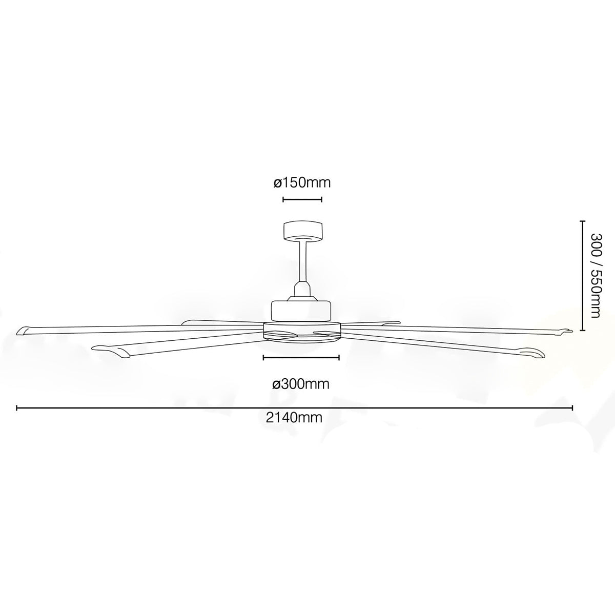 Colossus 6 Blade DC Ceiling Fan with Wall Control & Remote