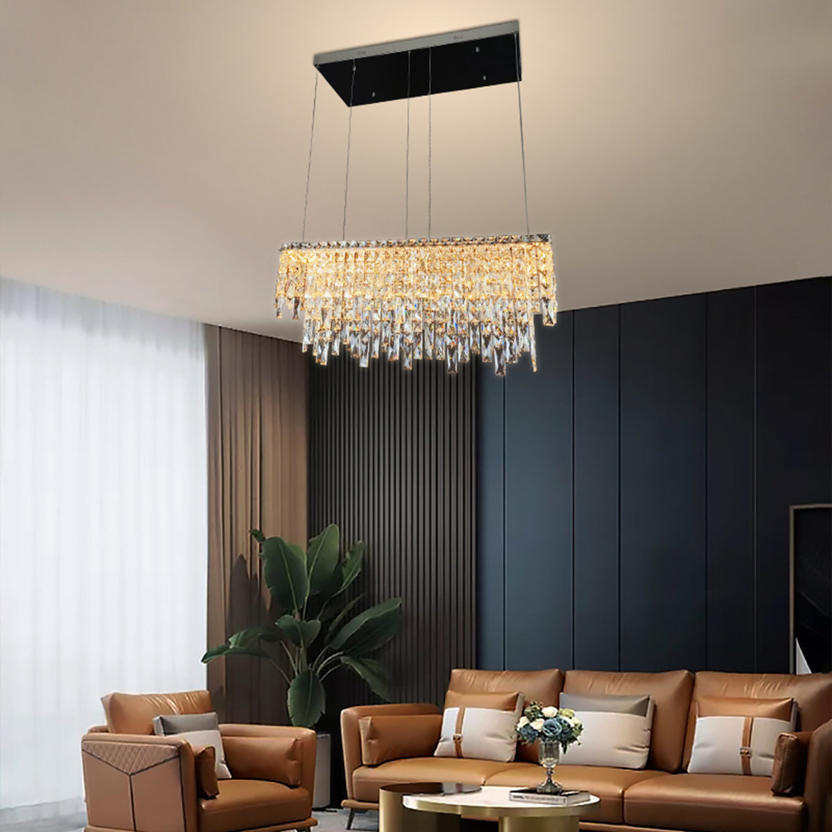 Perugia Crystal Linear LED Pendant Light