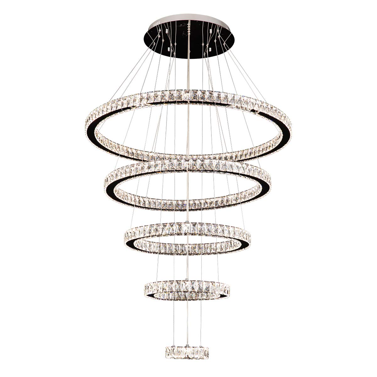 Jazmina Crystal 5 Ring LED Pendant Light - 1200mm