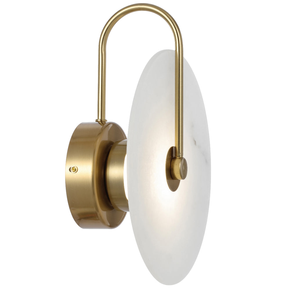 Zonder LED Wall Light with Marble Glass Disc