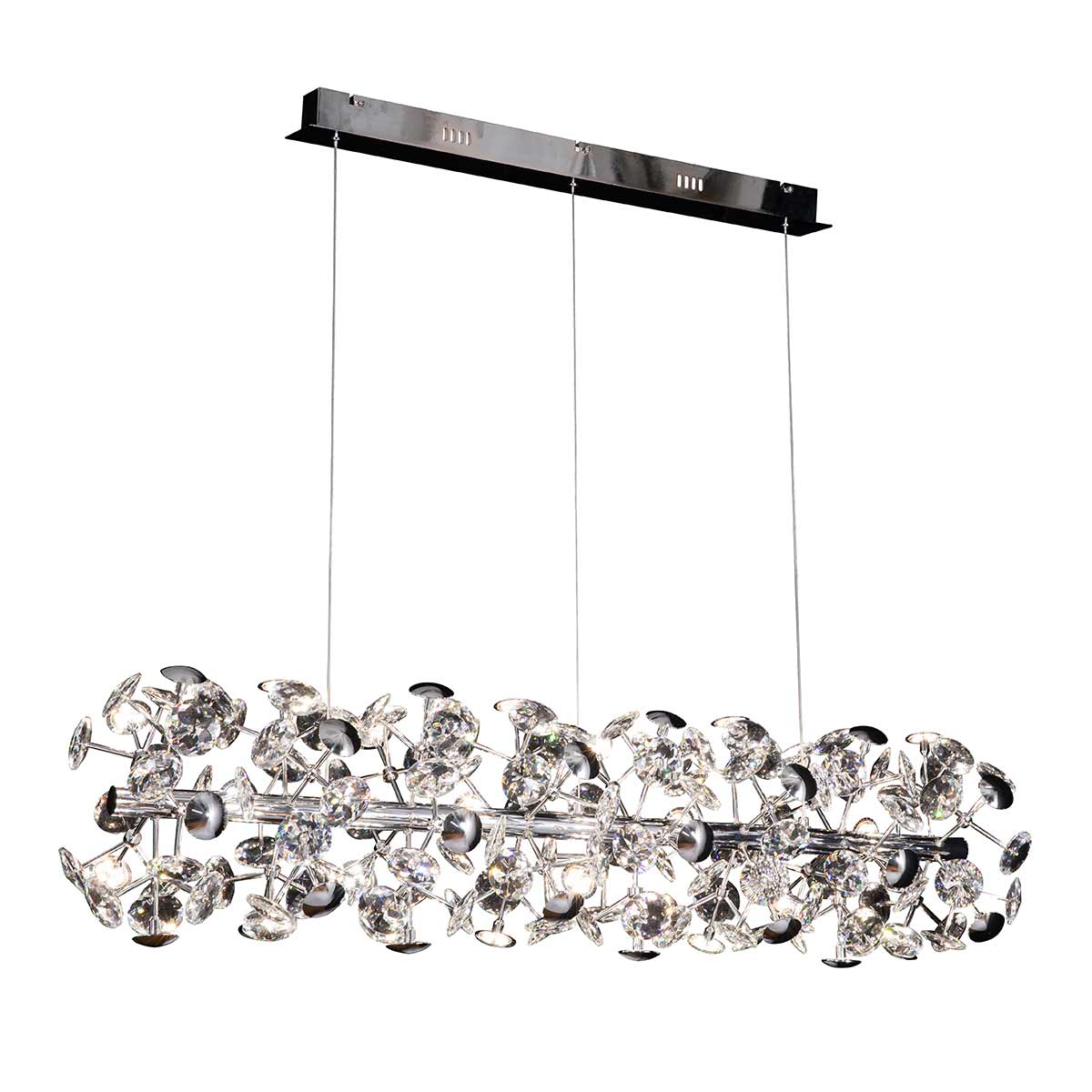 Astrid Crystal Floral Linear Pendant Light - 900mm