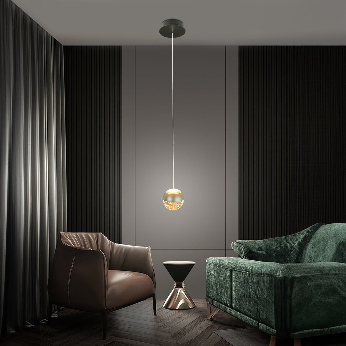 Messina Single LED Ball Pendant Light