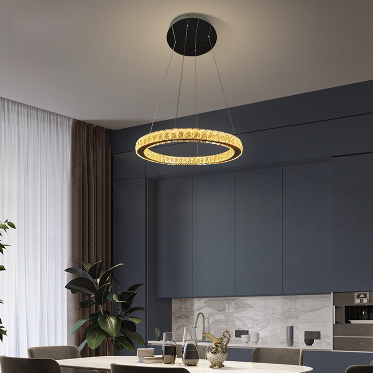Rozanno 1 Ring Pendant - Chrome - Tri-Colour -Chrome