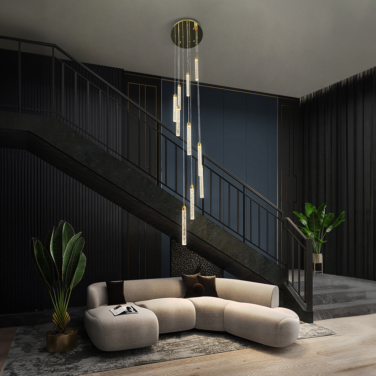 Spiral Pendant Light with 10 LED Lights