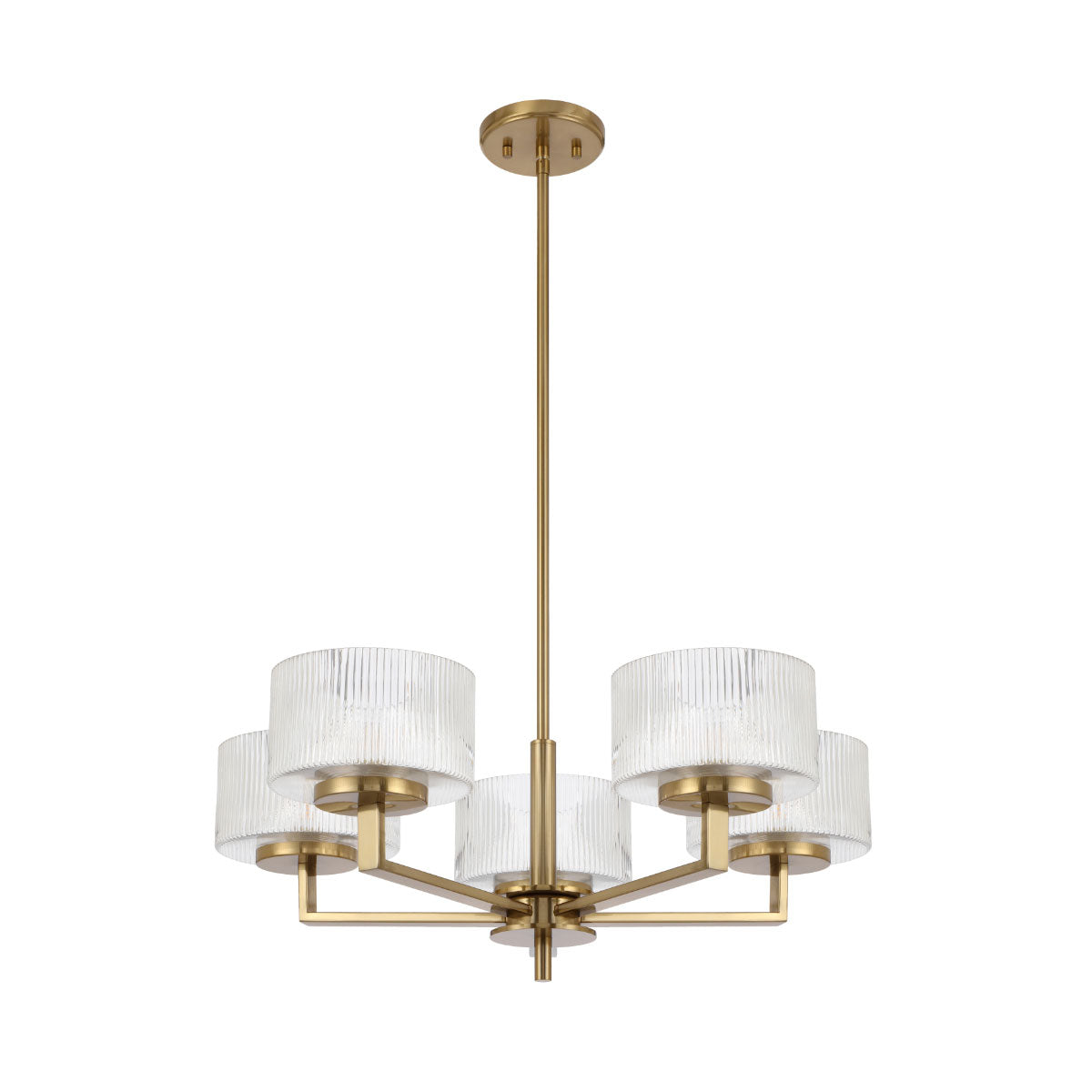 Moreno 5-Light Pendant Light €“ Ribbed Glass and Iron