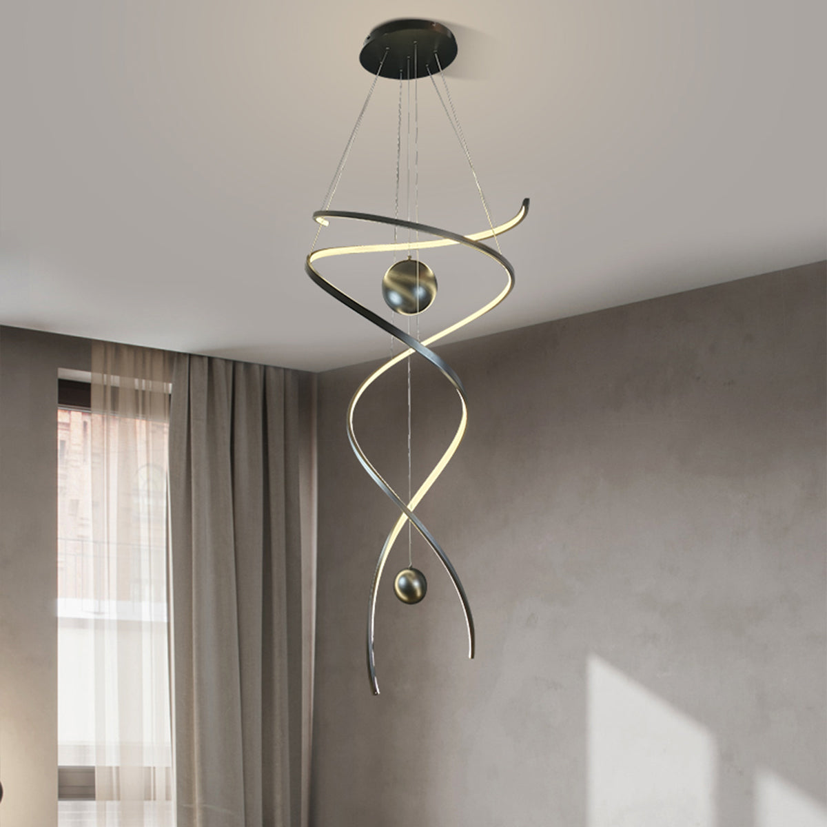 Galassia Metal Swirl Pendant Light - Small