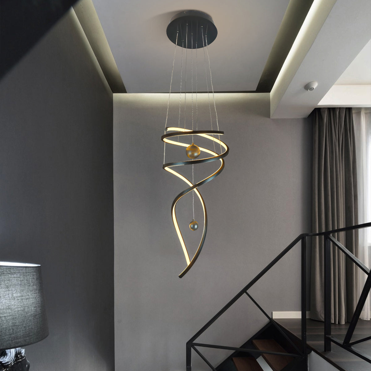 Galassia Metal Swirl Pendant Light - Small