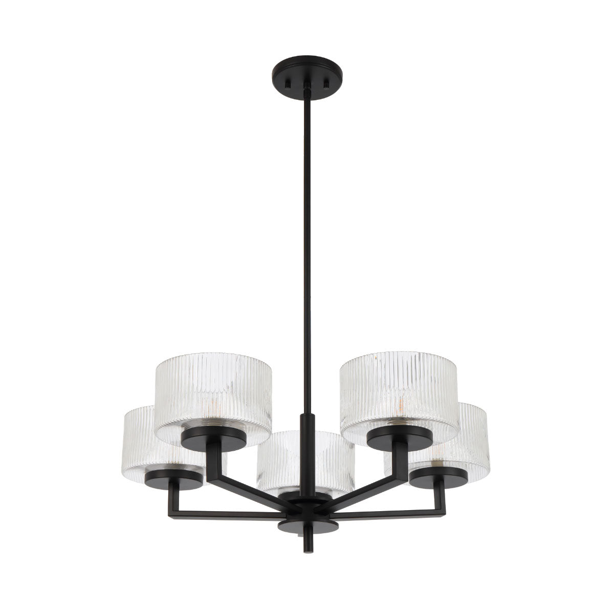 Moreno 5-Light Pendant Light €“ Ribbed Glass and Iron