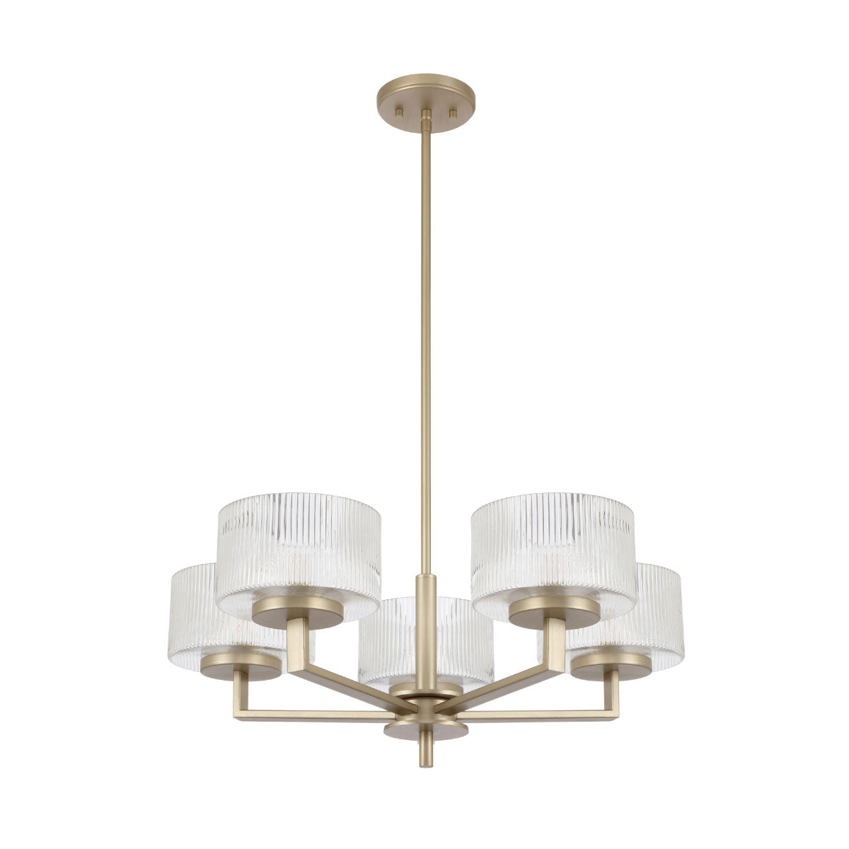 Moreno 5-Light Pendant Light €“ Ribbed Glass and Iron