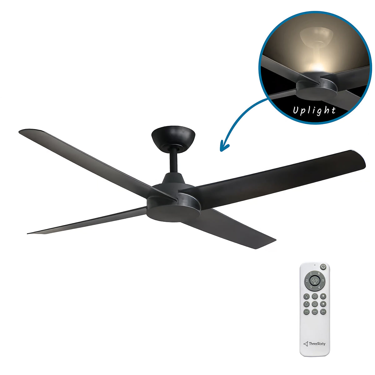 Ambience Uplight 48" DC Ceiling Fan with Remote