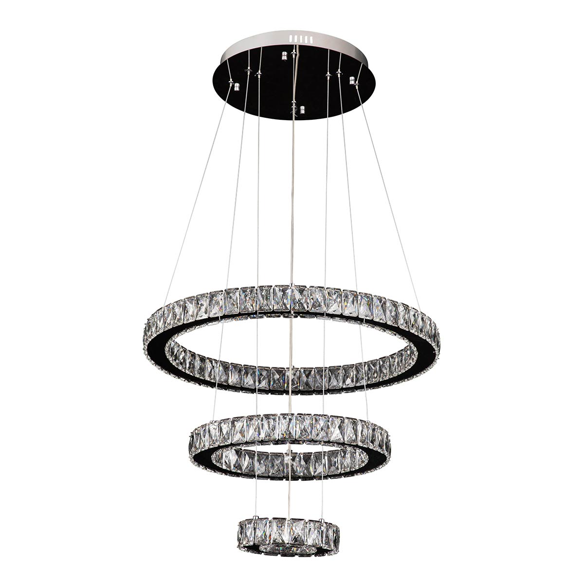 Jazmina Crystal 3 Ring LED Pendant Light - 600mm