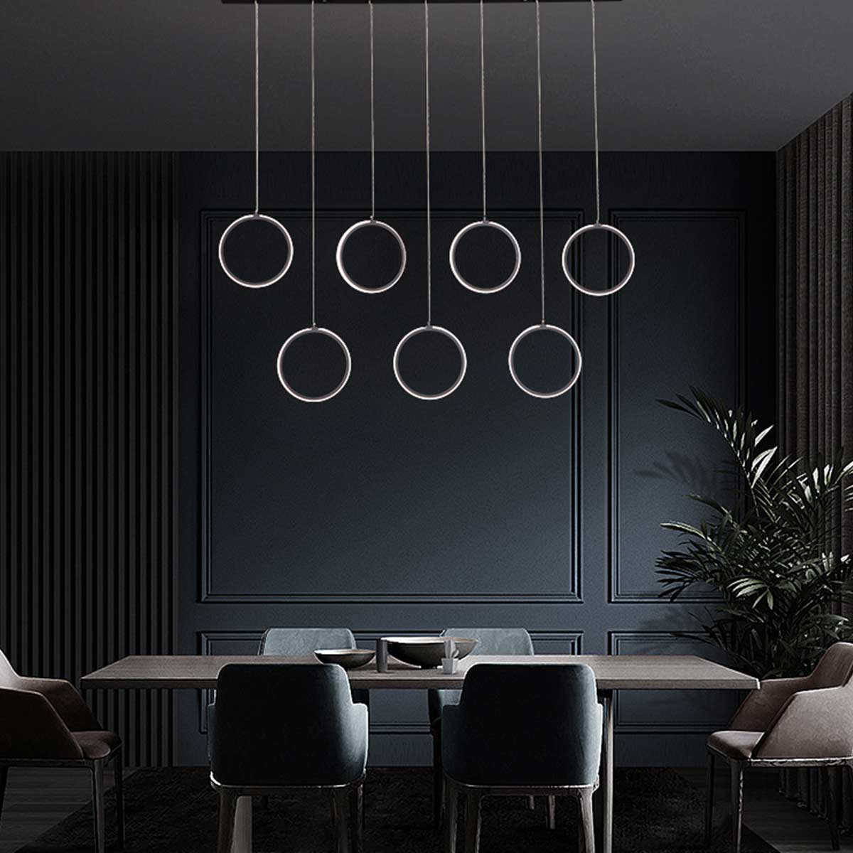 Bolla Linear 7 Ring LED Pendant Light