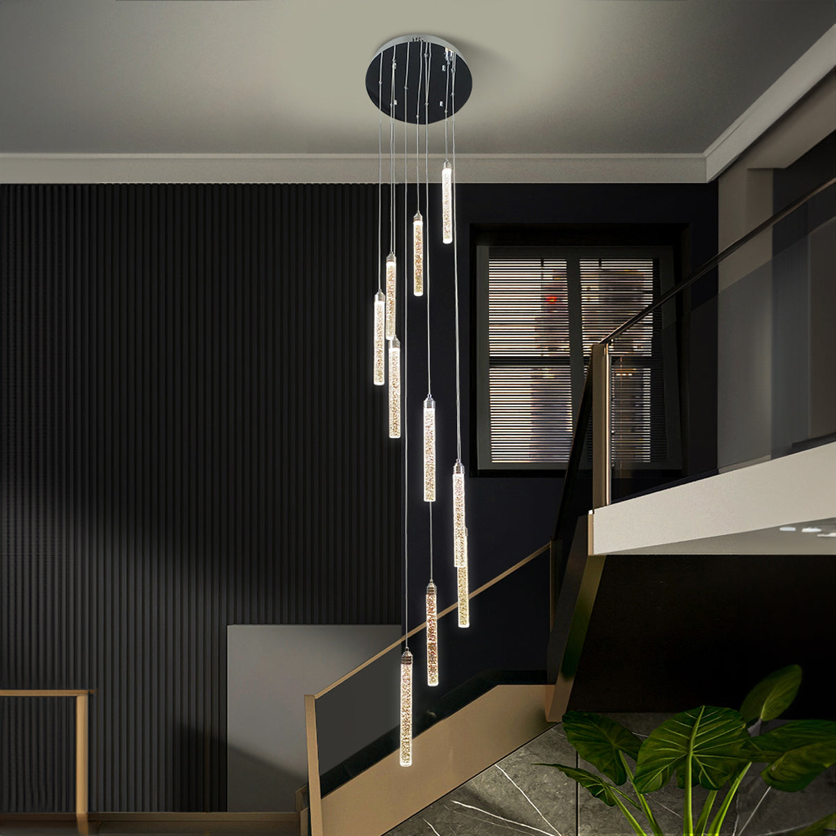 Spiral Pendant Light with 10 LED Lights