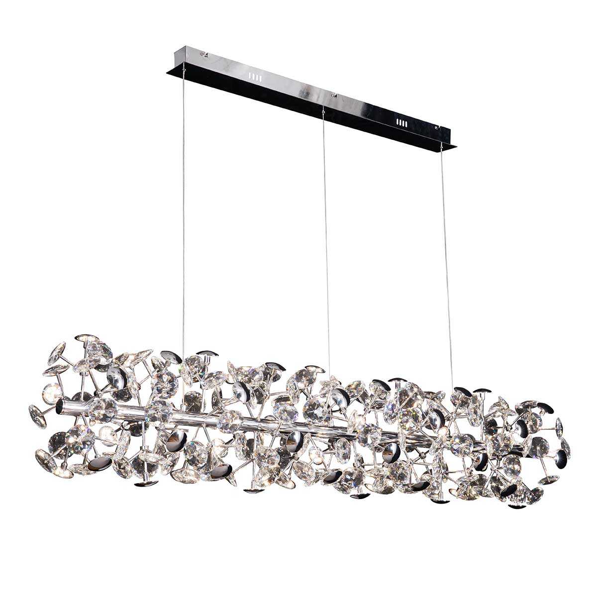 Astrid Crystal Floral Linear Pendant Light - 900mm