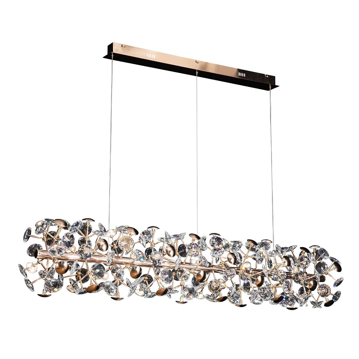 Astrid Crystal Floral Linear Pendant Light - 900mm
