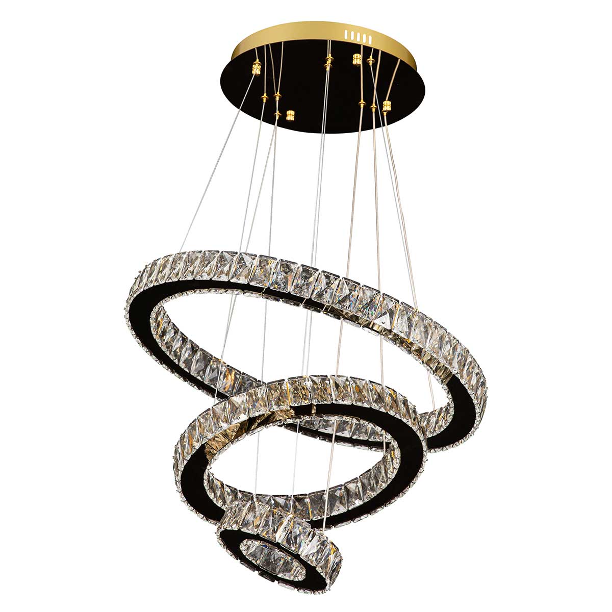 Jazmina Crystal 3 Ring LED Pendant Light - 600mm