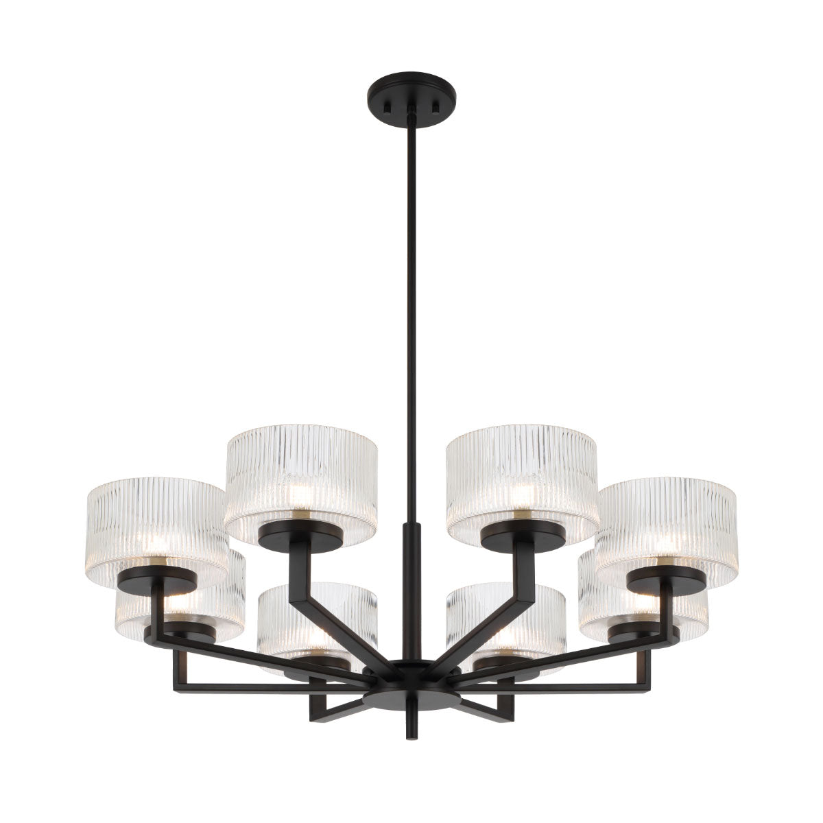 Moreno 8-Light Pendant Light with Ribbed Glass Shades