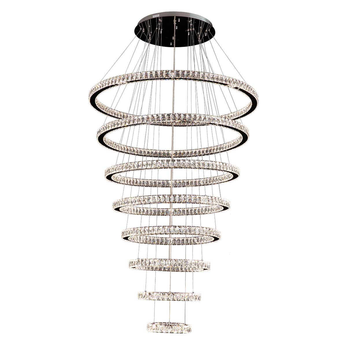 Jazmina Crystal 8 Ring LED Pendant Light - 1200mm