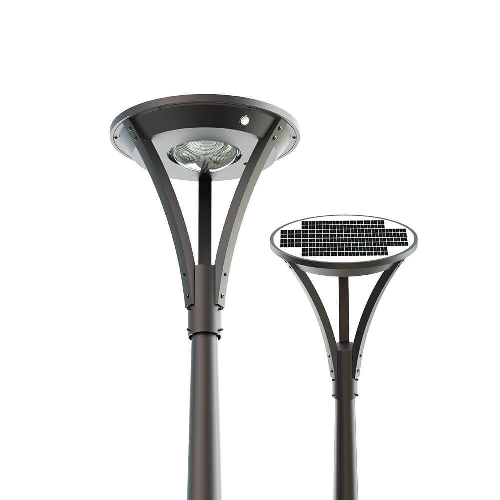 30W LED 360° Solar Landscape Post Light with Motion Sensor