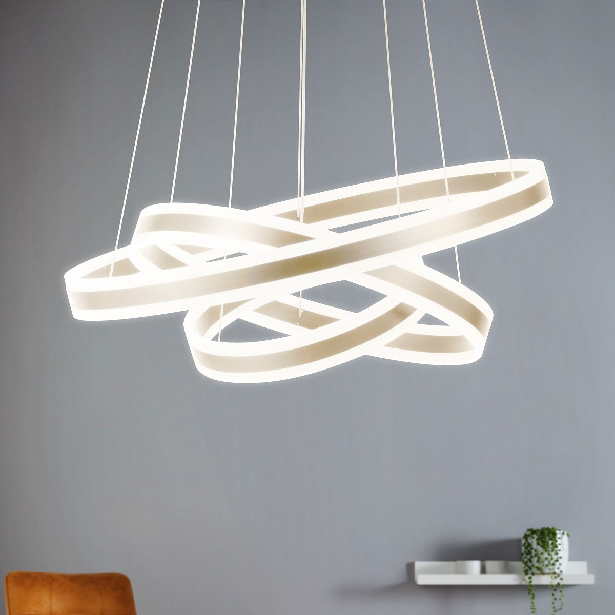 Tonarella 177W 3 Ring LED Pendant Light with Adjustable Height