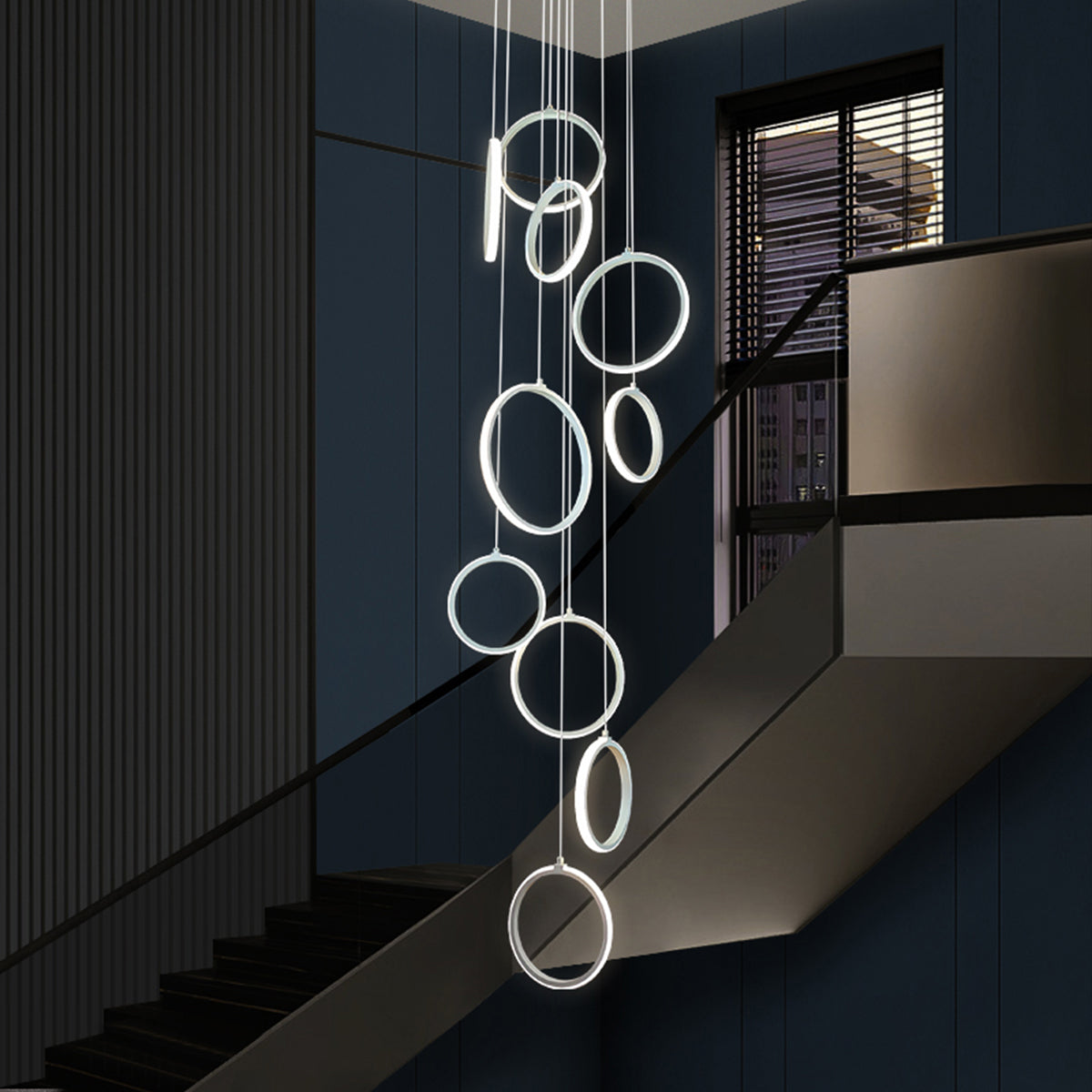 Bolla 10 Ring LED Pendant Light