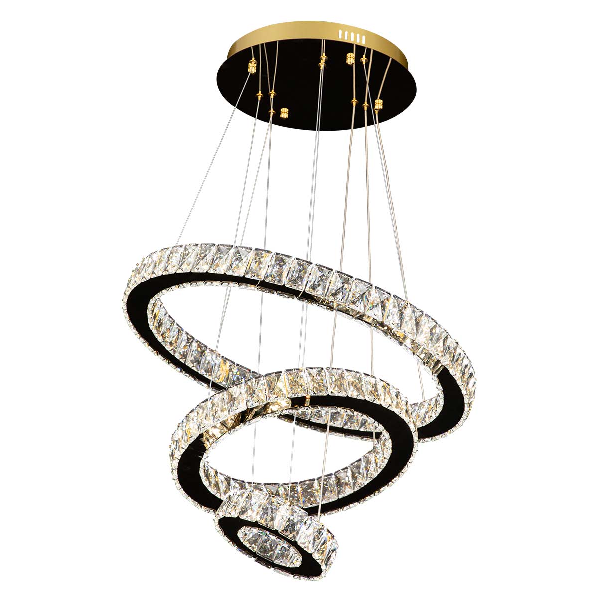 Jazmina Crystal 3 Ring LED Pendant Light - 600mm